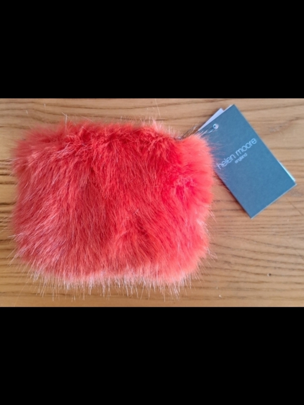 NWT Anthropologie Helen Moore Orange Vegan Fur Formal Clutch Purse Bag